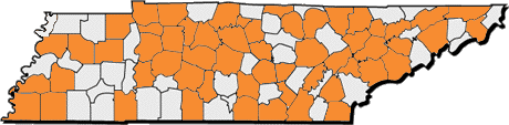 Map of Campsis radicans