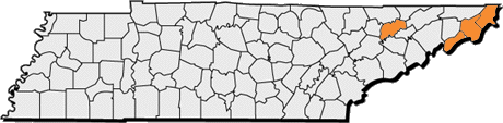 Map of Woodsia appalachiana